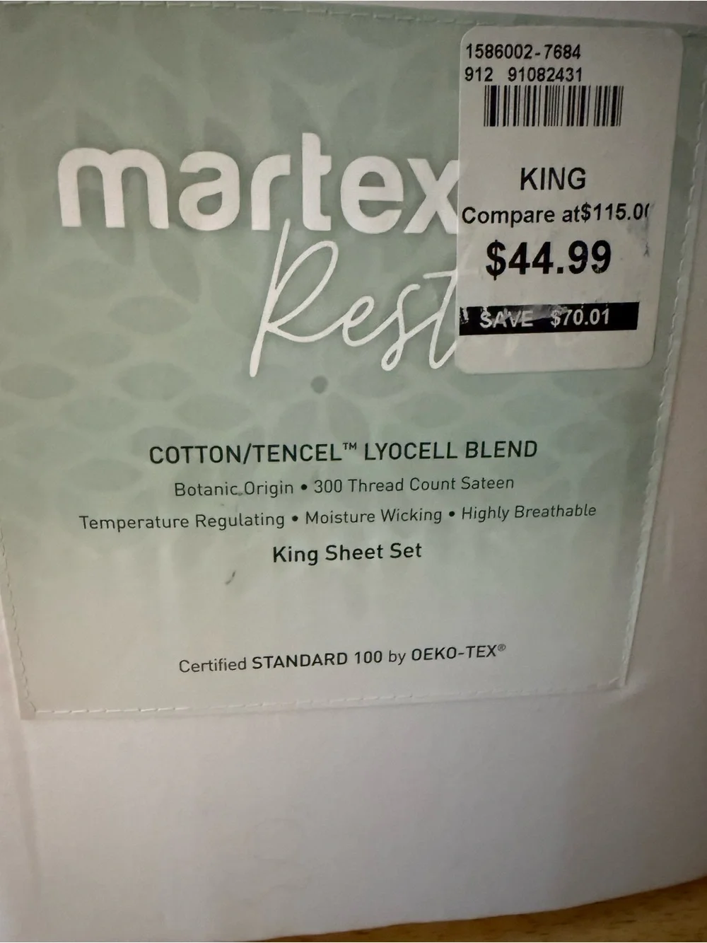 Rest King Sheet Set - White Cotton/Tencel Blend